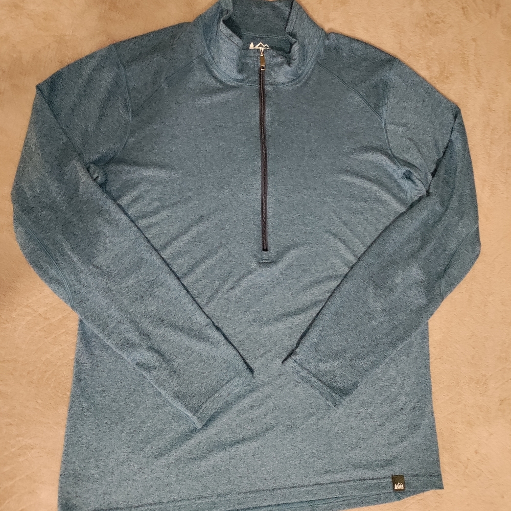REI | Blue 1/4 Zip Lightweight Long Sleeve Pullover Shirt SIze Large